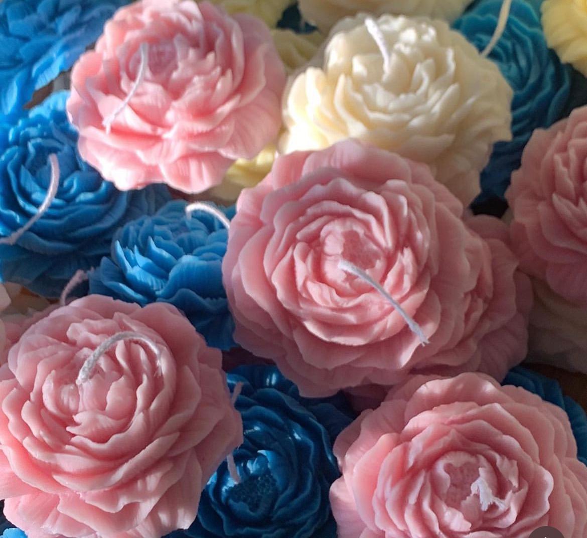 Large Peony Candle – Elegant Bloom Collection